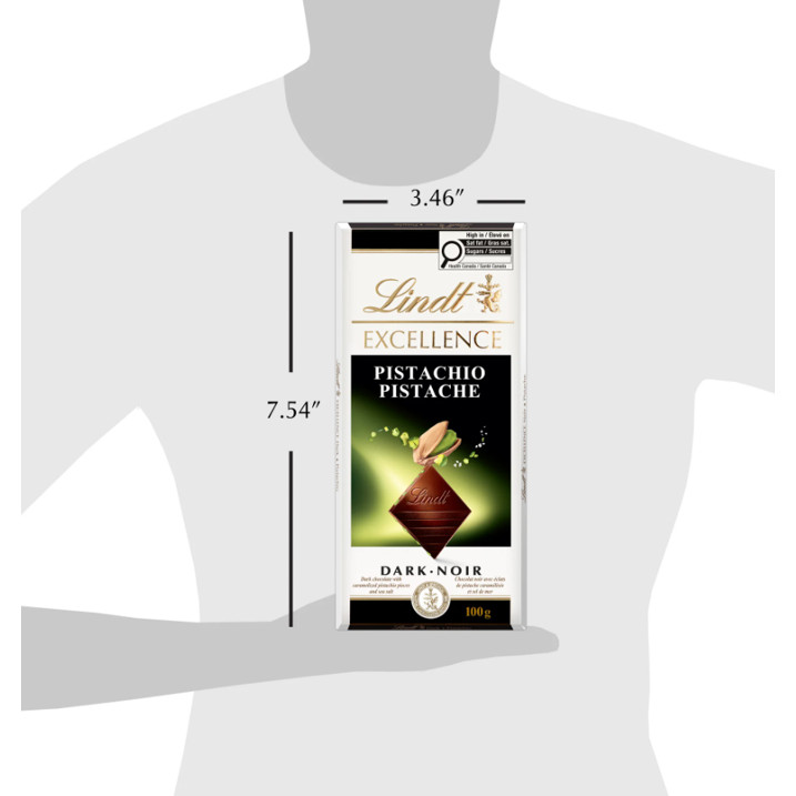 (12pack) Lindt Dark Pistacio Chocolate Bar (100 g)