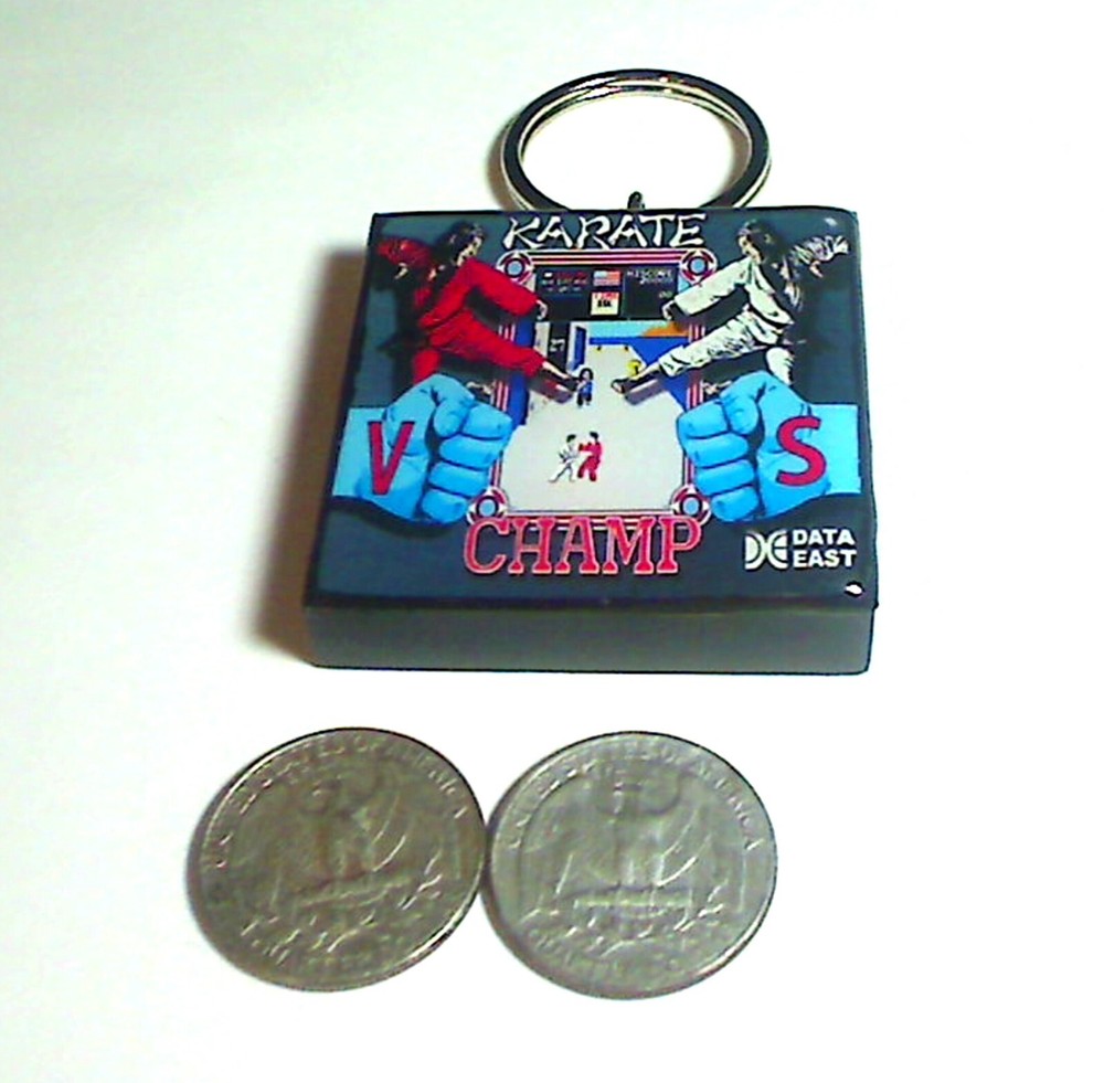 Karate Champ Arcade Coin Door accessory Keychain