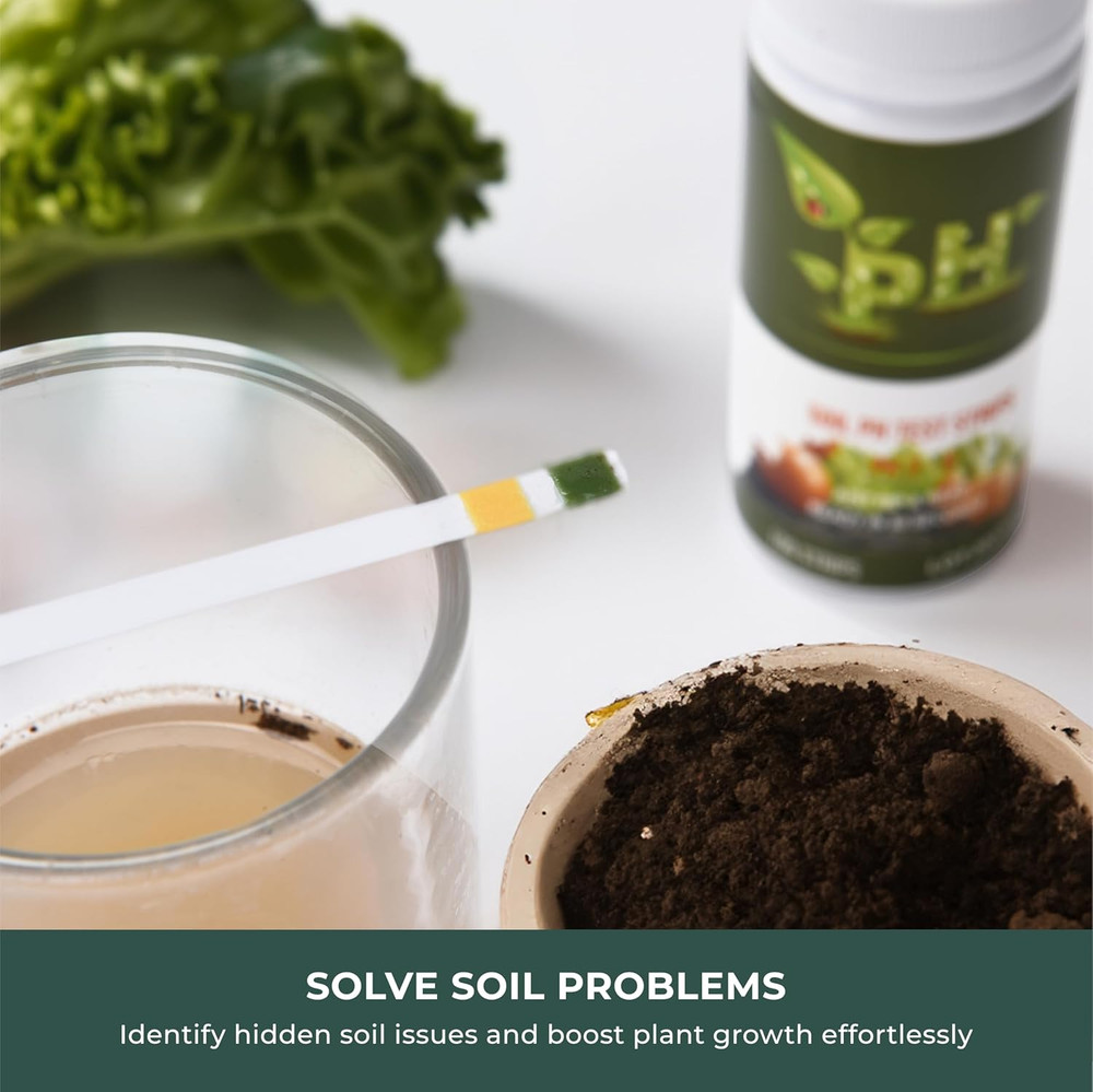 100Pcs Soil pH Test Kit Soil pH Tester Strips(3-9 Range),100 Strips Test Soil