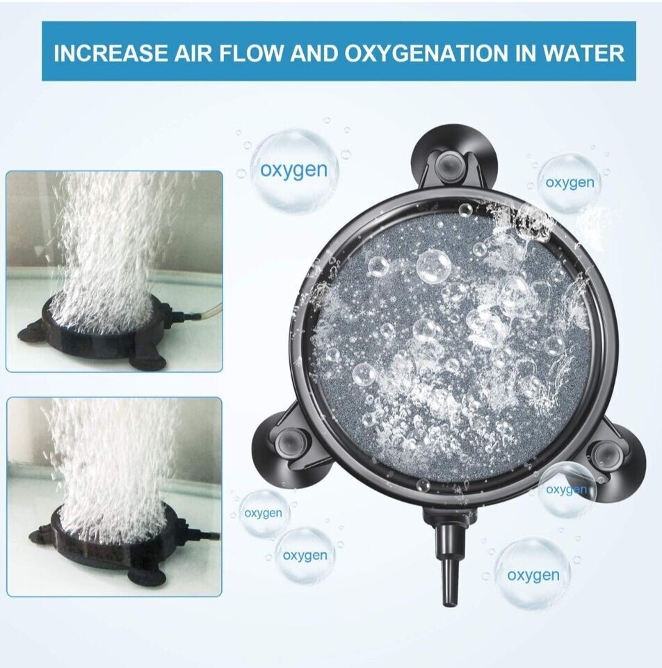4-Inch 4 pack Aquarium Air Bubble Disk Stone Hydroponics Oxygen Aerator