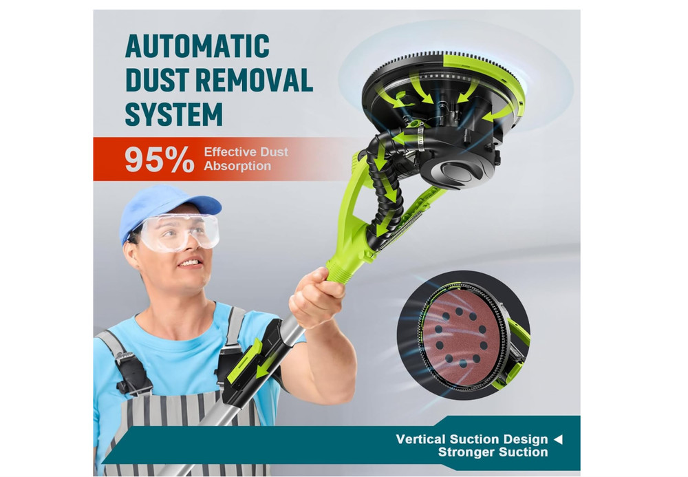 Drywall Sander, W Popcorn Ceiling Removal Tool, Automatic Drywall Sander