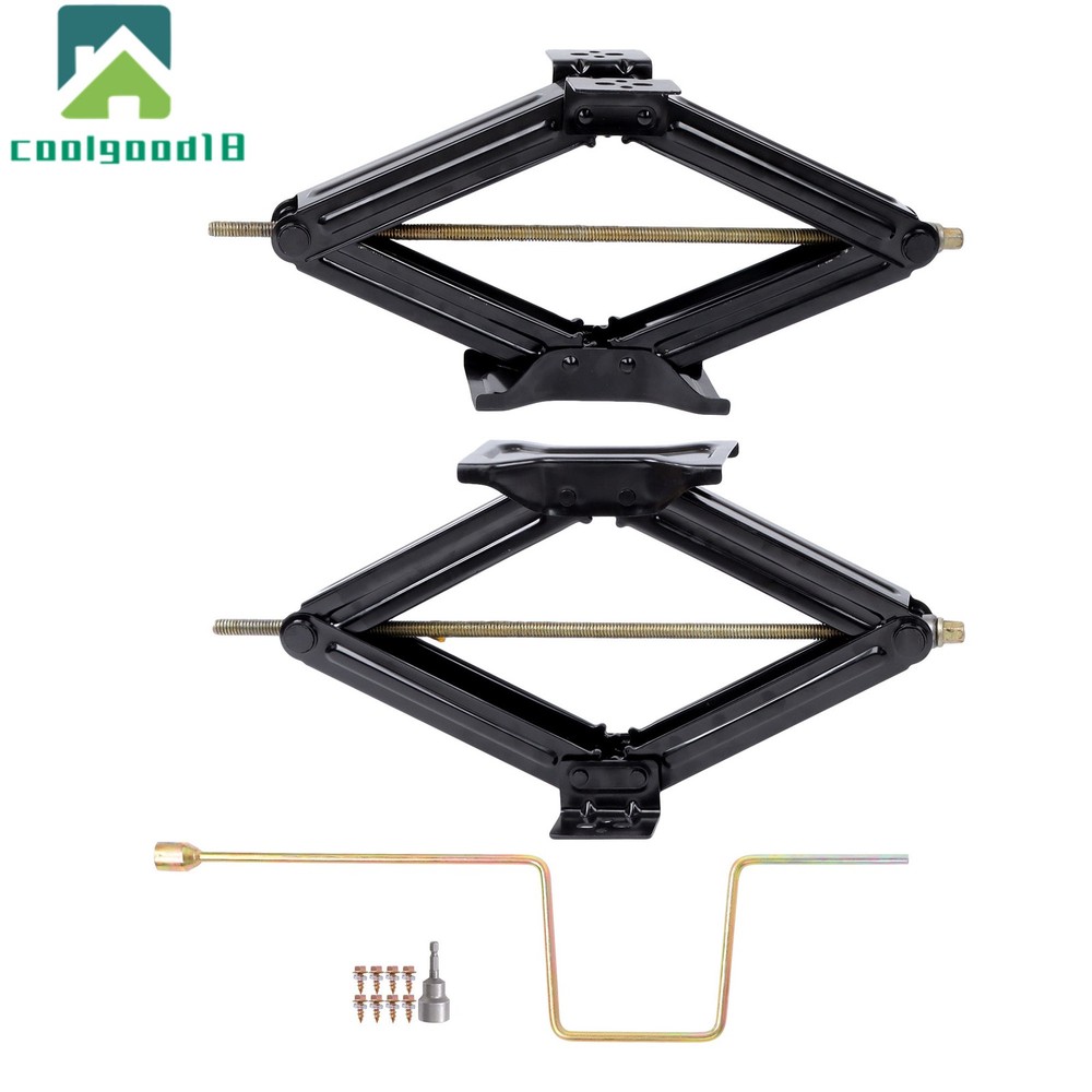 2 Set RV Stabilizer Leveling Scissor Jacks 5000lbs w/socket & hardware