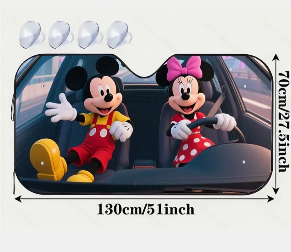 Disney Mickey Mouse & Minnie Car Sunshade,Windshield Protector.