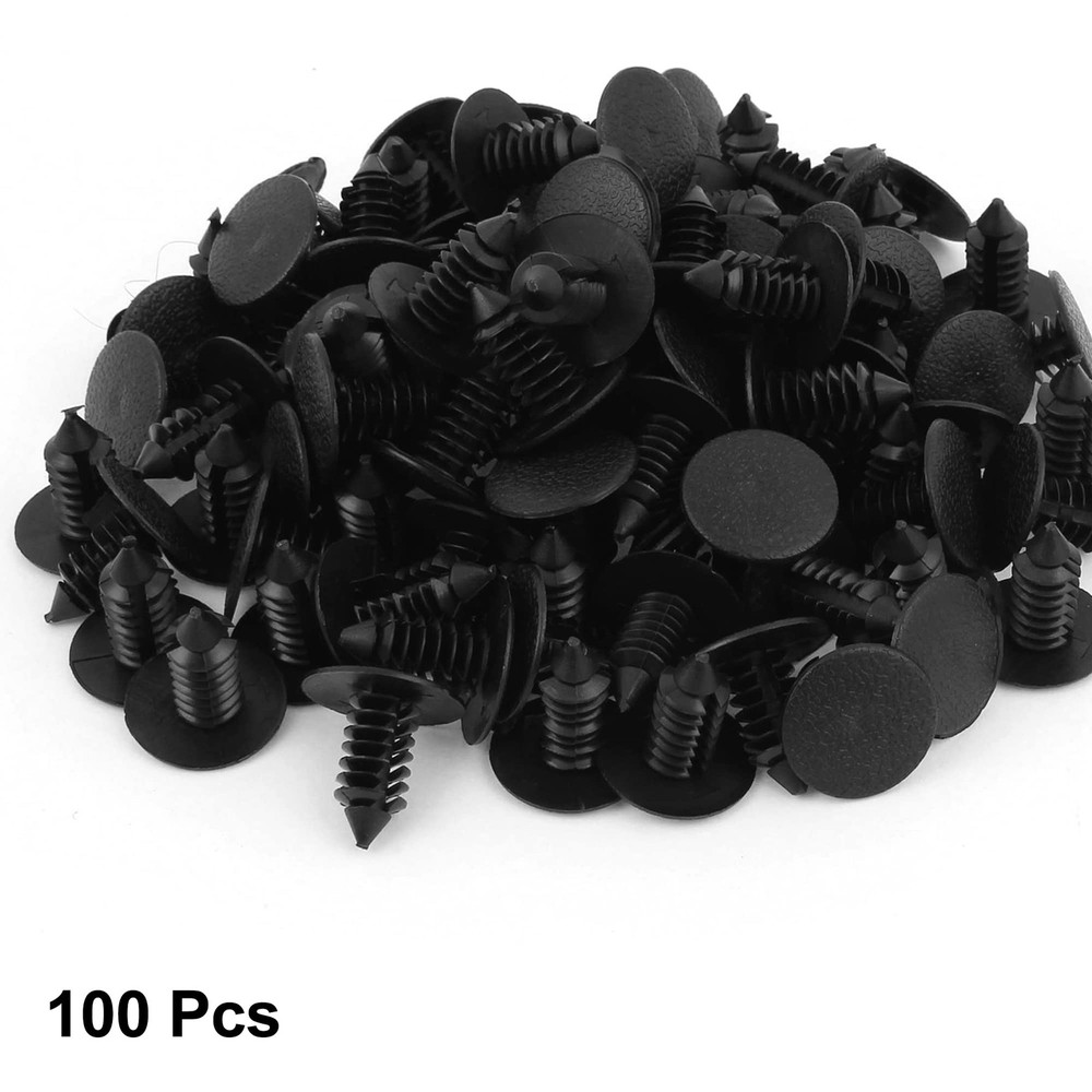 uxcell 100pcs 8mm Plastic Fastener Rivet Clips Bumper Shield Retainer Auto...