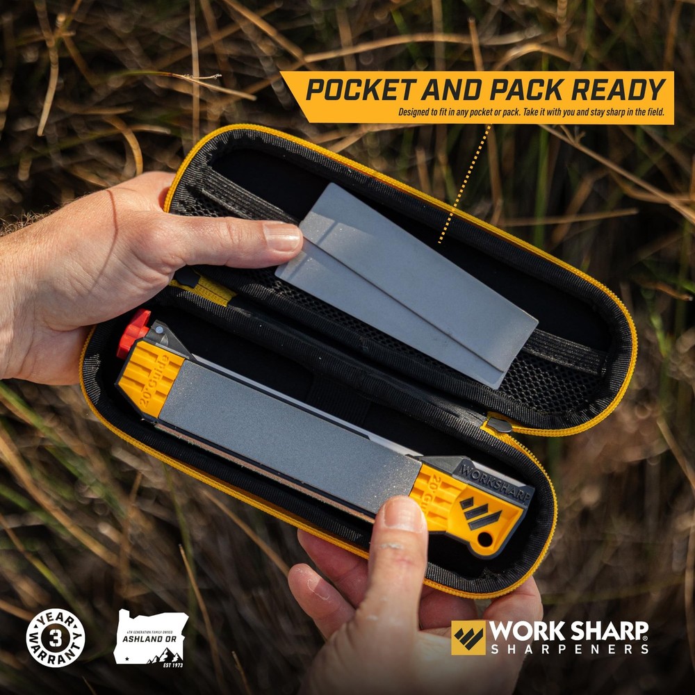 Work Sharp Guided Field Sharpener Elite with case, Travel Knife Sharpener Tool