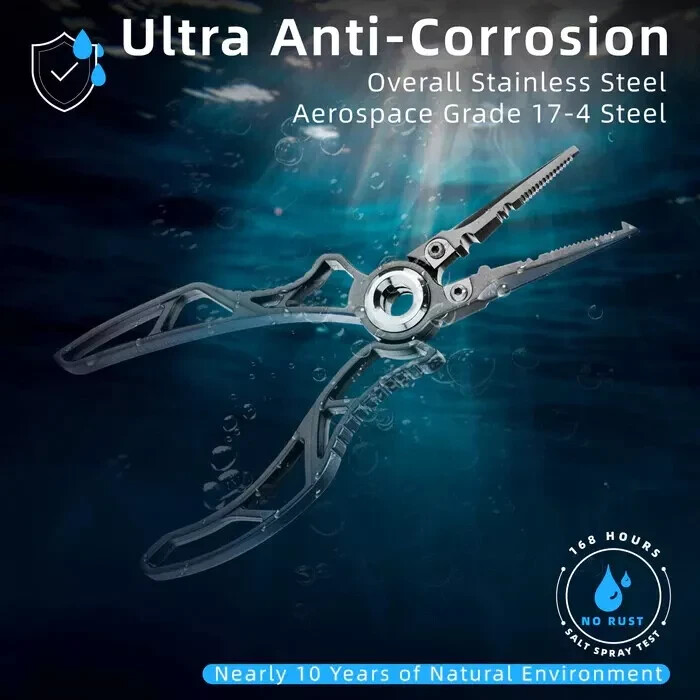 GOMEXUS EXOSKELETON 7” Stainless Steel Fishing Split Ring Pliers Carbide Blade