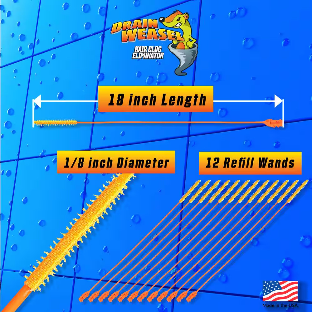 Drain Weasel Refill for Drain Cleaning (12-Pack)