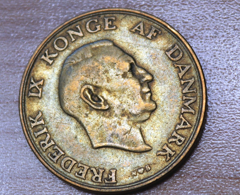 1948 Denmark 1 Krone Aluminum-Bronze