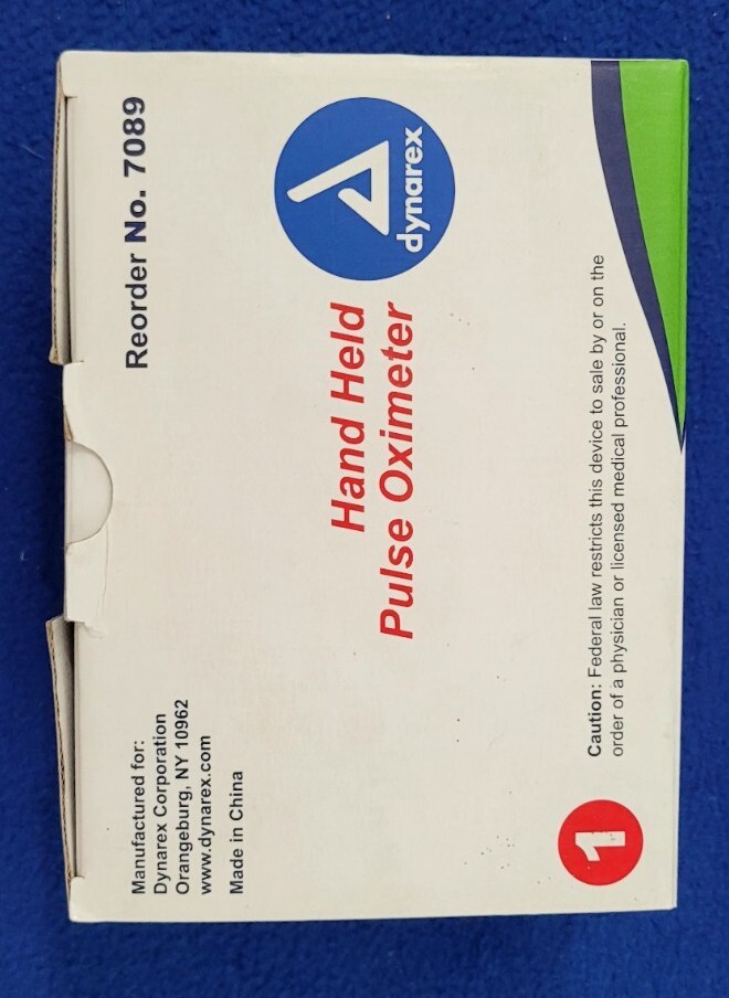 Dynarex Hand Held Pulse Oximeter Complete In Box