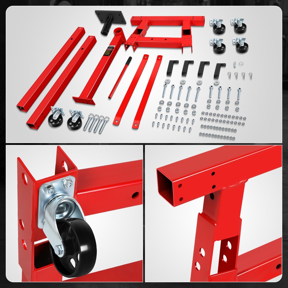 2000 LBs 360 Degree Adjuste Mounting Head Durable Stable Steel Engine Stand Red