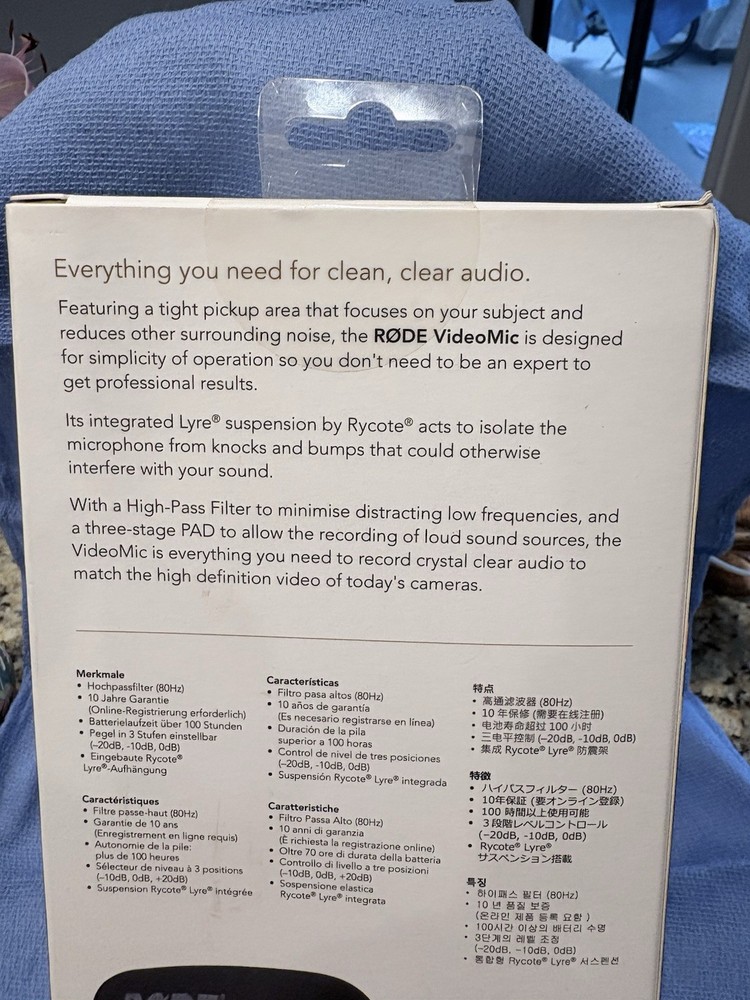 Rode VideoMic Directional microphone, boxed New