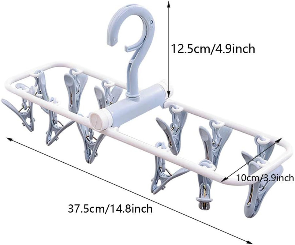 2 Pack Clothes Drying Rack,12 Clips Laundry Drying Rack Folding Sock and Underwe