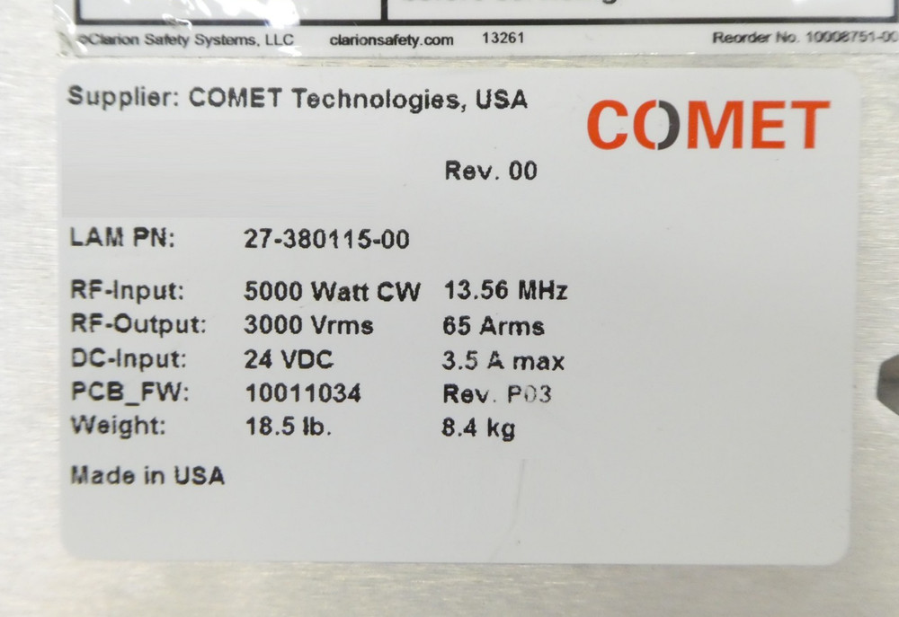 Richardson Electronics 27-380115-00 RF Match Rev. 00 Working Surplus