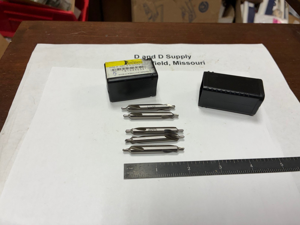 Qty 5, Interstate #3, Cobalt Combo Drill & Countersinks, Plain, 2" OAL, Bright