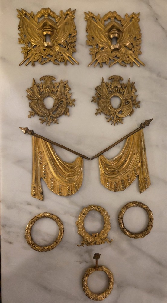 Antique Bronze Neoclassical Pediments