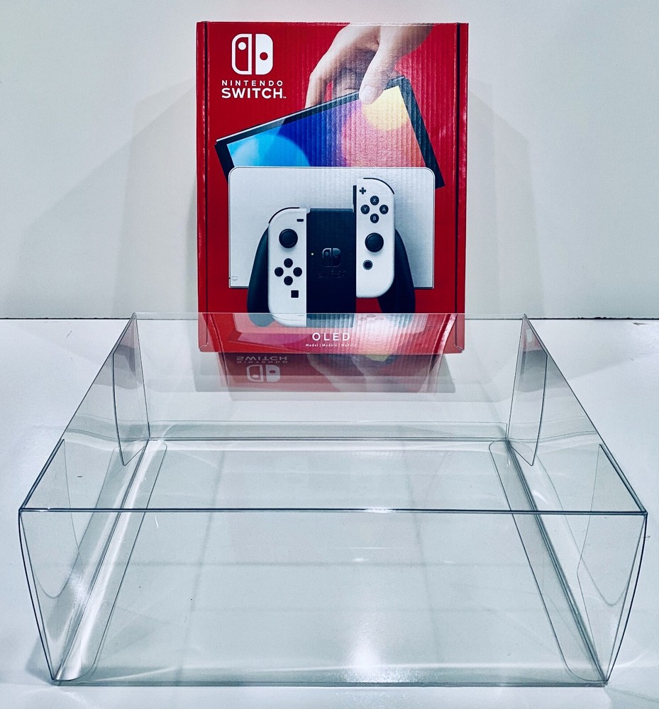 1x Clear Console Box Protector Fits Only OLED Nintendo SWITCH Console boxes READ