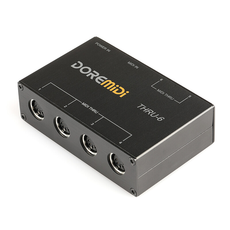 DOREMIDI THRU-6 MIDI Box 16 Channels 6 Output 1 Input 5 Pin MIDI Interface