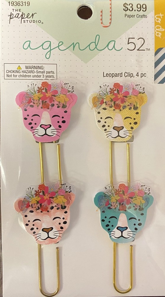 The Paper Studio Leopard Clip 4 pc pack