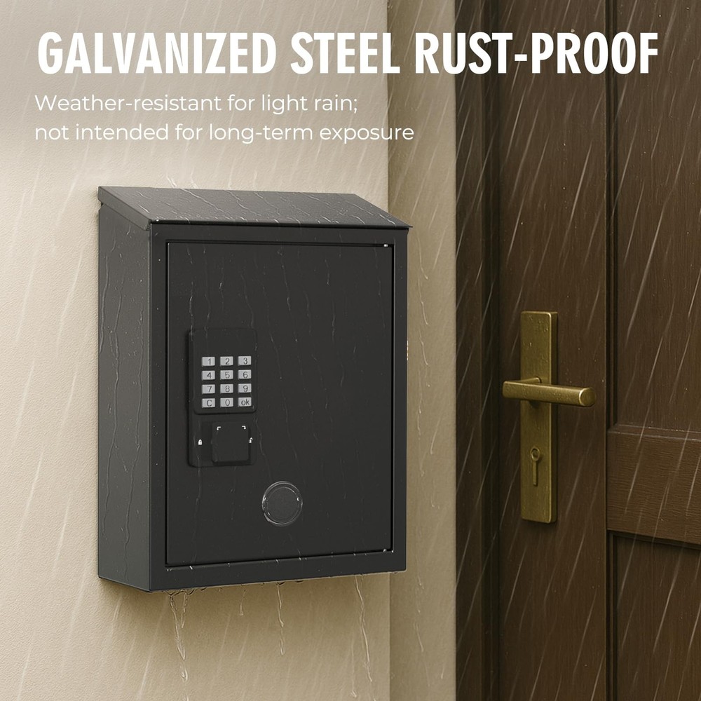 DiDiHere Mailbox with Electronic Lock, Locking Mail Boxes for House, Wall Mou...