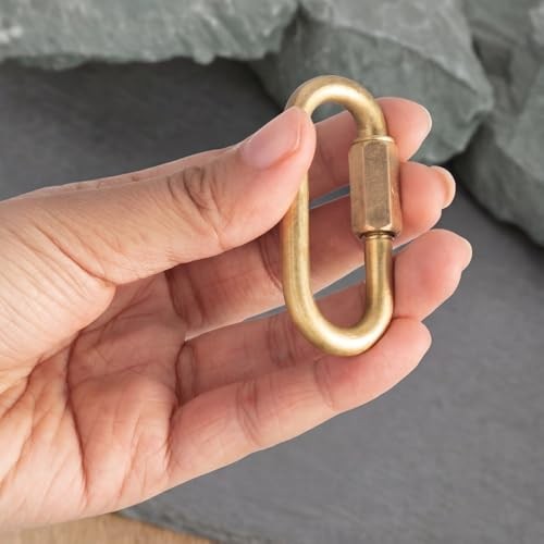 4 Pack Brass Quick Locking Chain Link Threaded Link Chain Connector Clips,