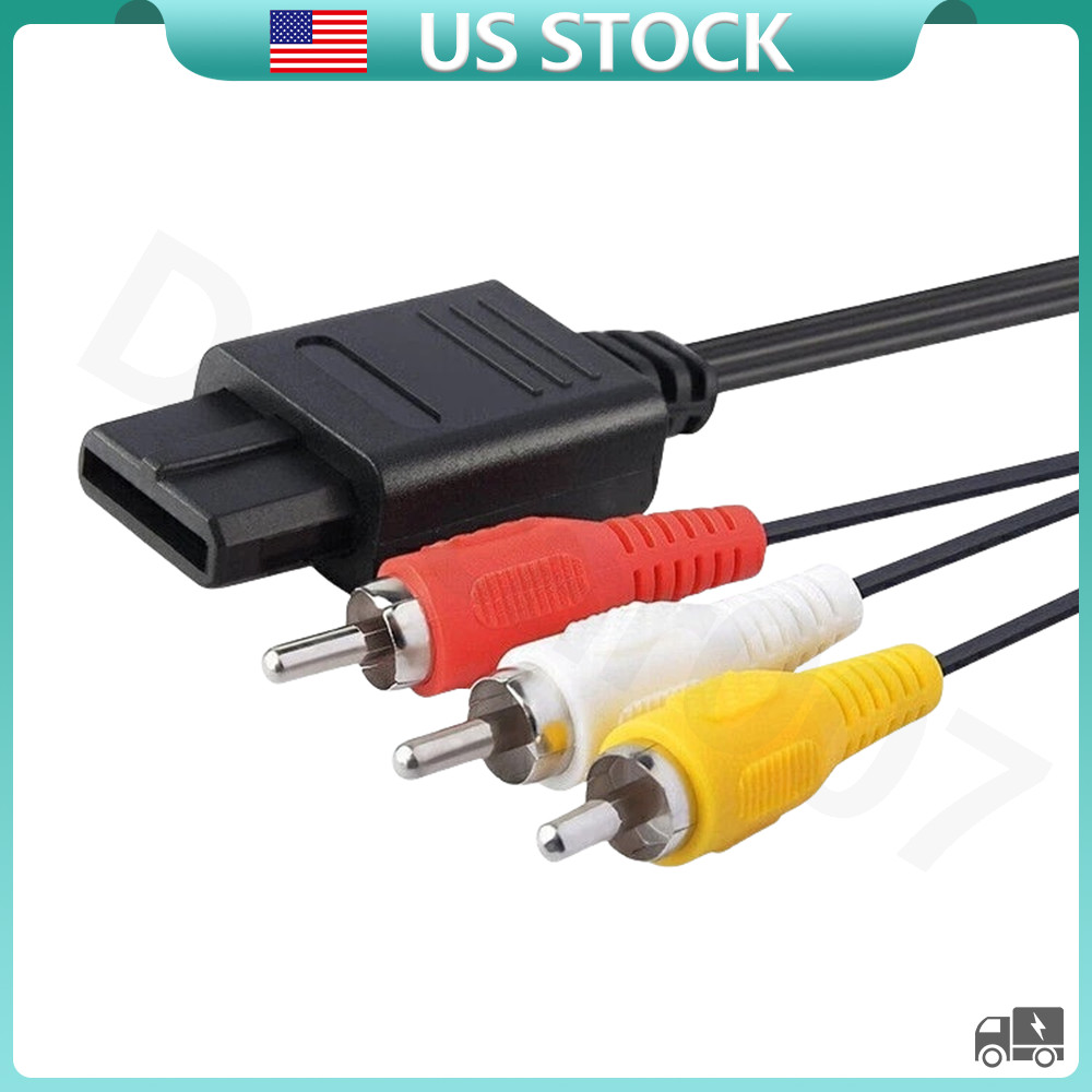AV TV Audio Video Stereo Cable Cord For Nintendo 64 N64 SNES Gamecube 6FT