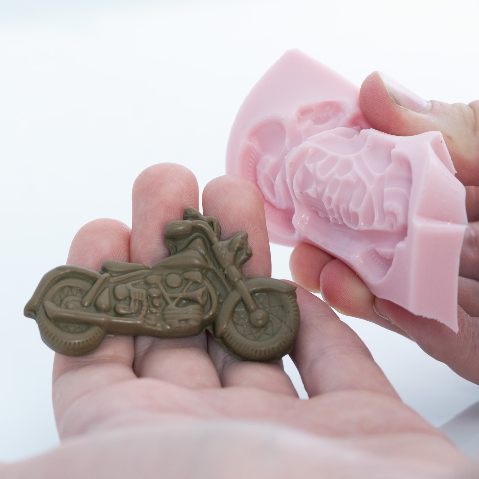 Motorcycle Silicone Mold, chocolate, fondant, polymer clay, soap, wax mold (816)