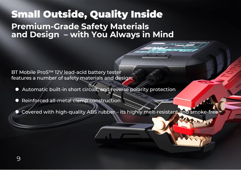 TOPDON BTMobile Pros Bluetooth Car Battery Analyzer 2000 CCA iOS Android App