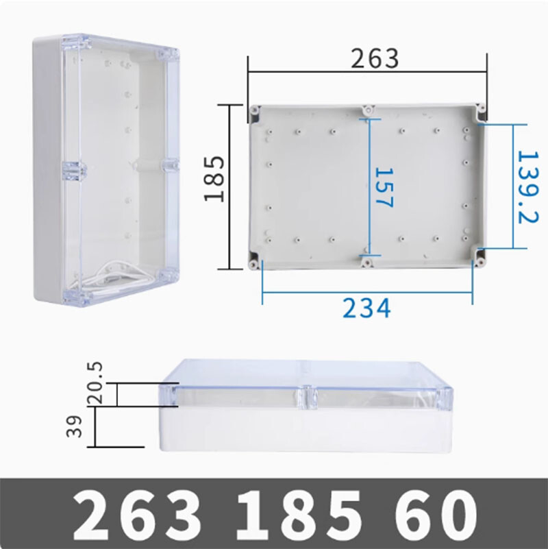 Waterproof Sealed ABS Plastic Enclosure Clear Lid Electronics Case Project Box