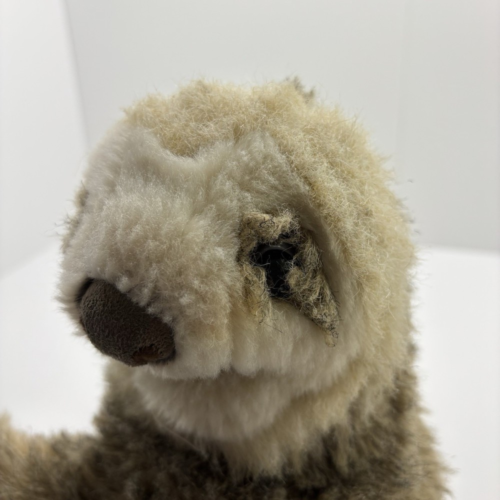 Folkmais Gray Three Toed Sloth Plush Hand Puppet 13”
