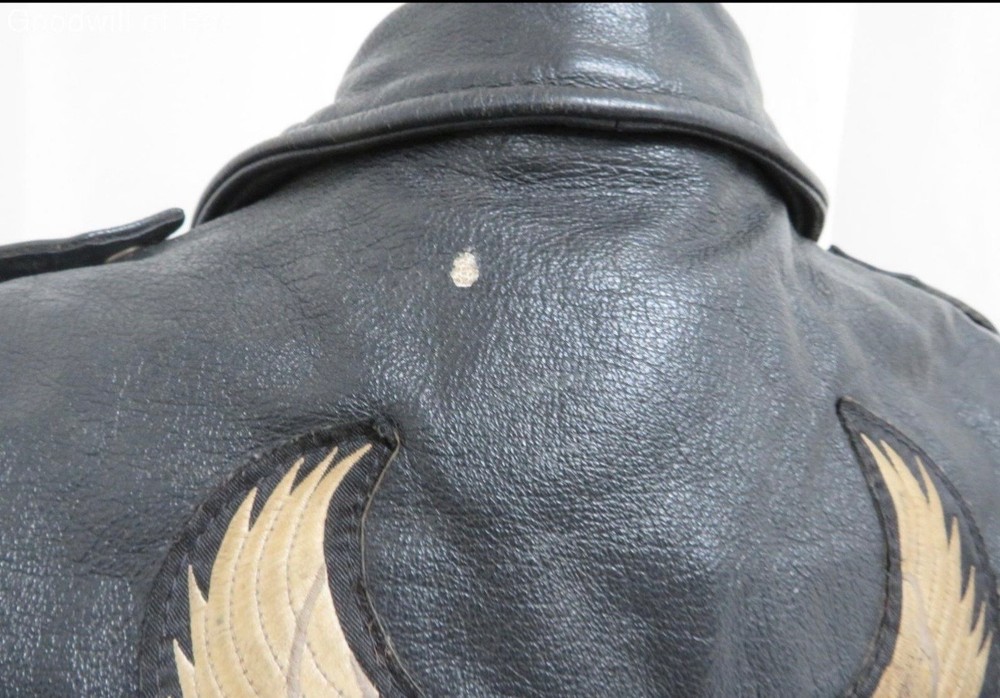 Harley Eagle Patch Leather Biker Jacket (aftermarket)