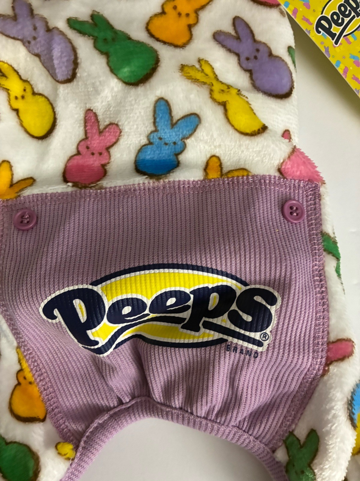 Purple Yellow Velour “PEEPS" All Over! Pet Pajamas Puppy/Dog X-Small - NWT