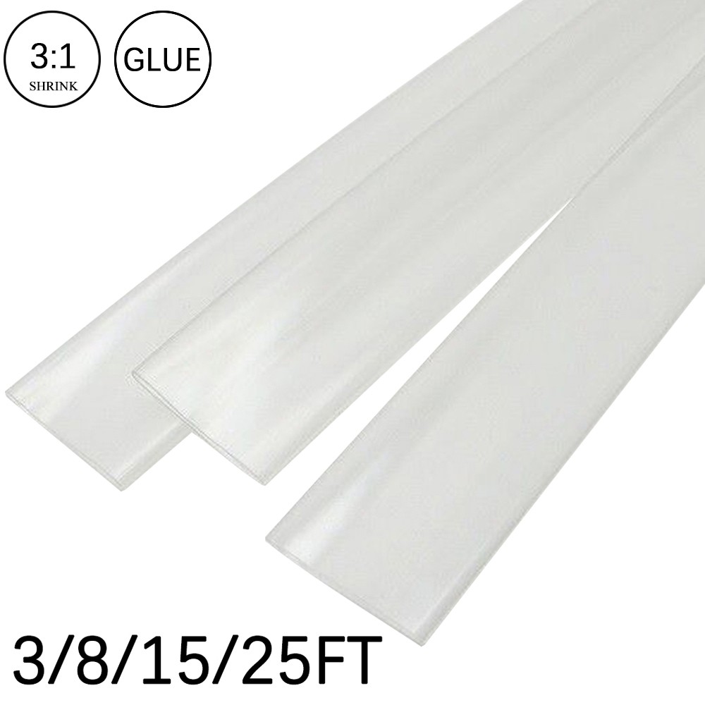 3:1 Heat Shrink Tubing Clear Dual Wall Waterproof Glue Wires Wrap (LARGE SIZES)
