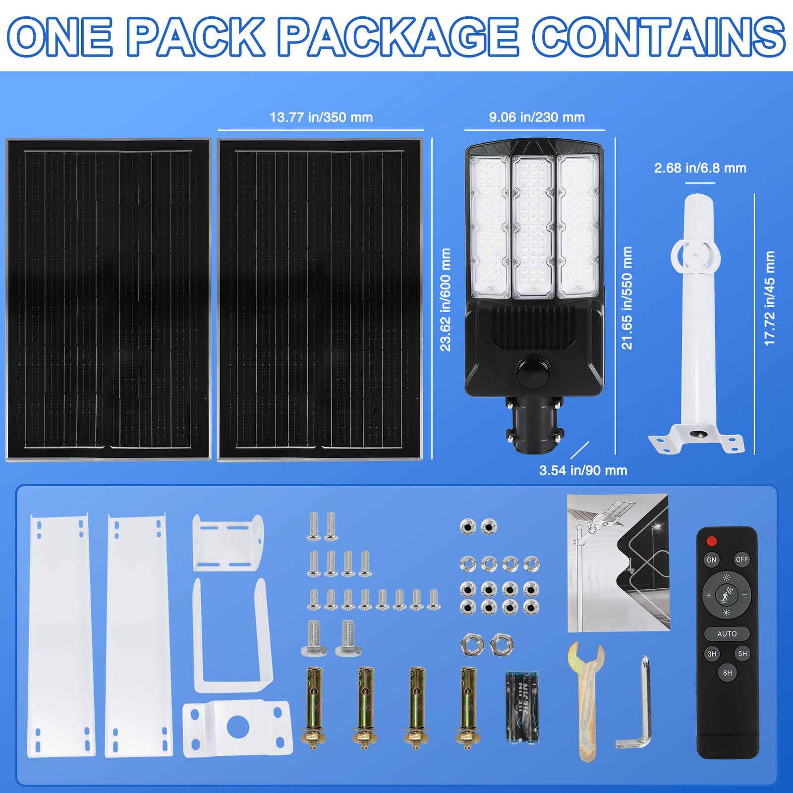 16000W Commercial Outdoor Solar Street Lights Dusk to Dawn parking lot Lights