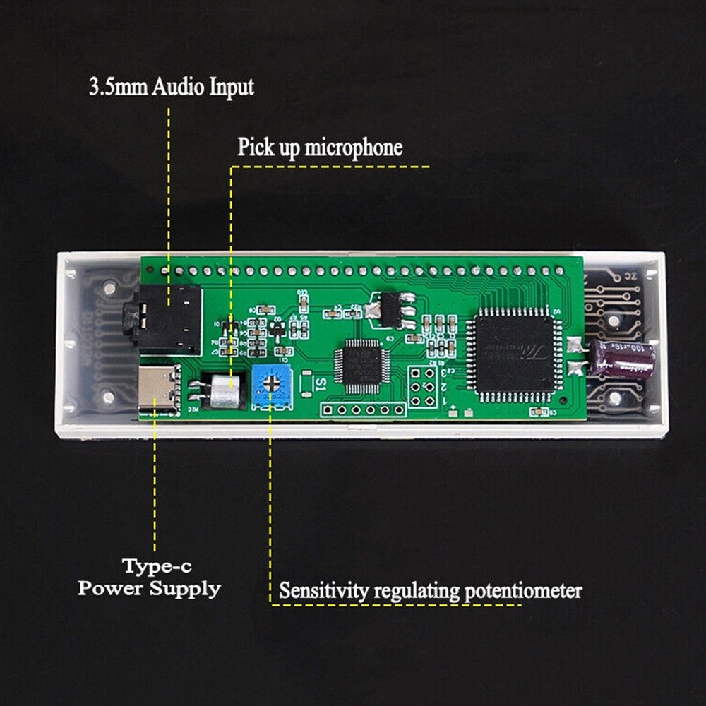 15-segment Spectrum Display VU Meter LED Sound-controlled Audio Level Indicator