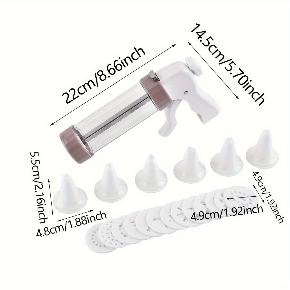 1set-cookie Press Set Plastic Gun with Nozzles Small Cookie Baking Tool