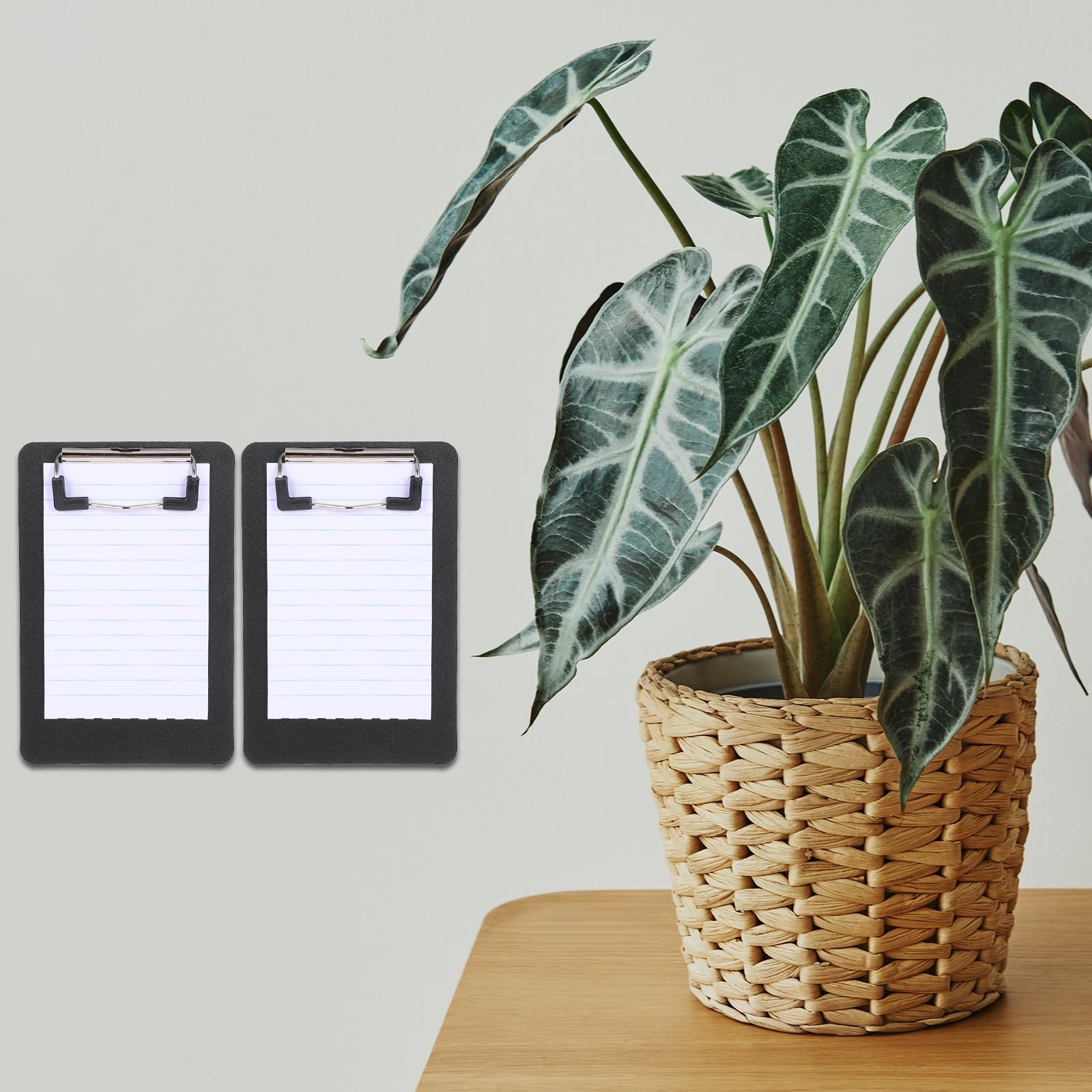 2 Pack Mini Clipboards 4" X 6" Small Clipboards Travel Memo Clipboard Black M...