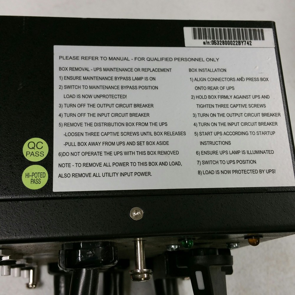 PD-006 UPS Maintenance Bypass Switch Box w/Circuit Breakers / Input breaker