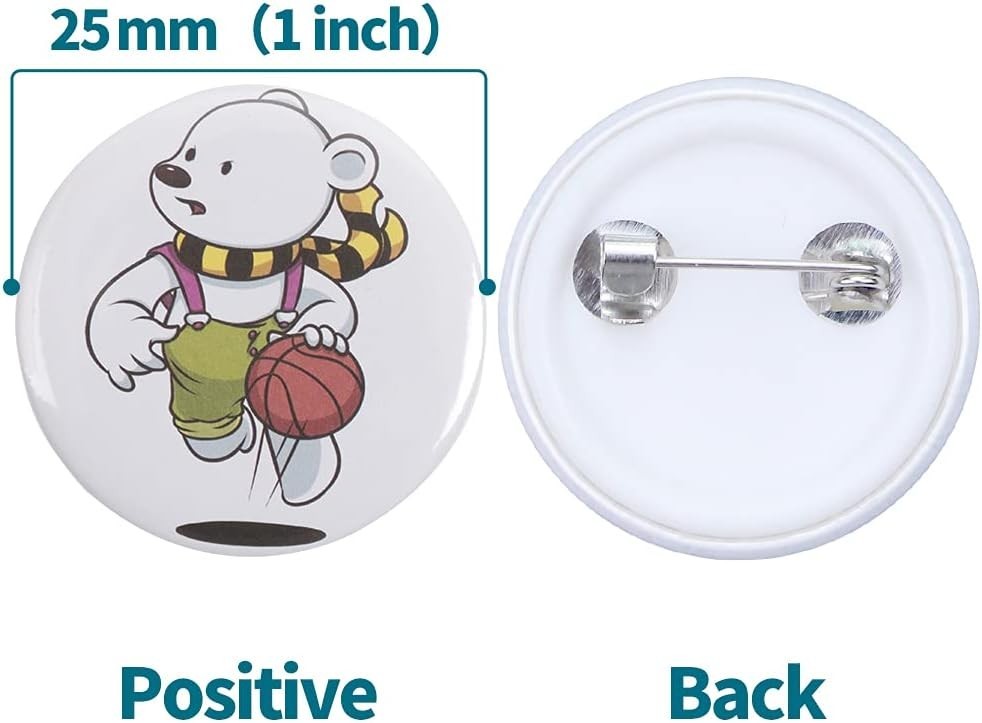 Badge Button Components Pack - 25mm, 500 Sets