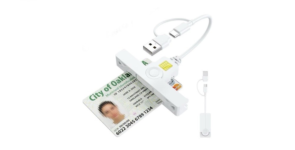CAC Reader 2in1 TypeC Dual Connector DOD Military USB Common Access CAC