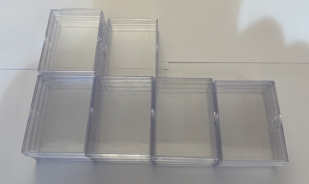 17 PLASTIC SLIDER BOX TRADING CARD CASES