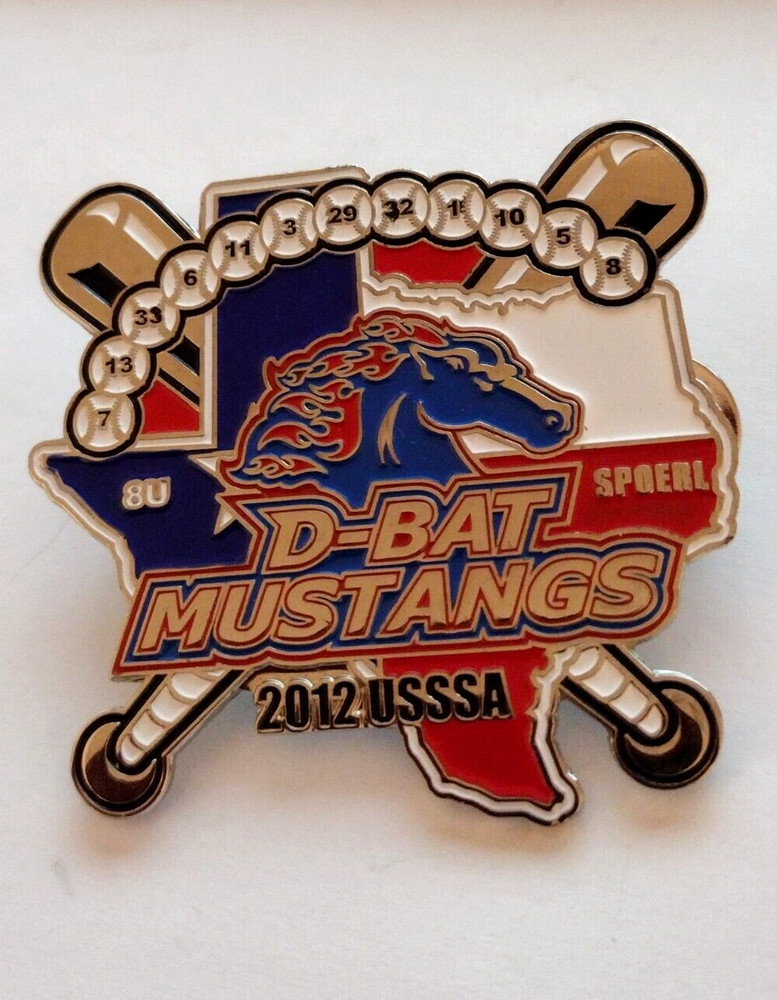 D-BAT MUSTANGS 2012 USSSA Dual Clutch Baseball Pin