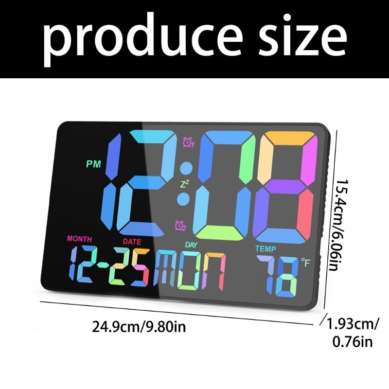 Large Digital Wall Clock with Big LED Display,Remote Control,Wall Desk Clocks