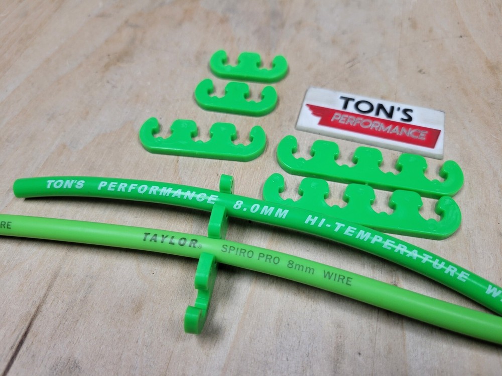 Ton's Universal Clip-On Wire Separators for 7-8mm Ignition Cable Hot Lime Green