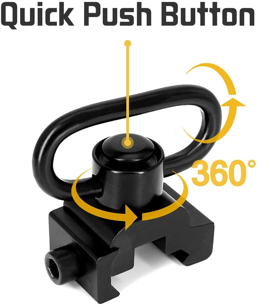 Quick Release/Detach Sling Swivel with Push Button and 1.44'' Loop High Strength