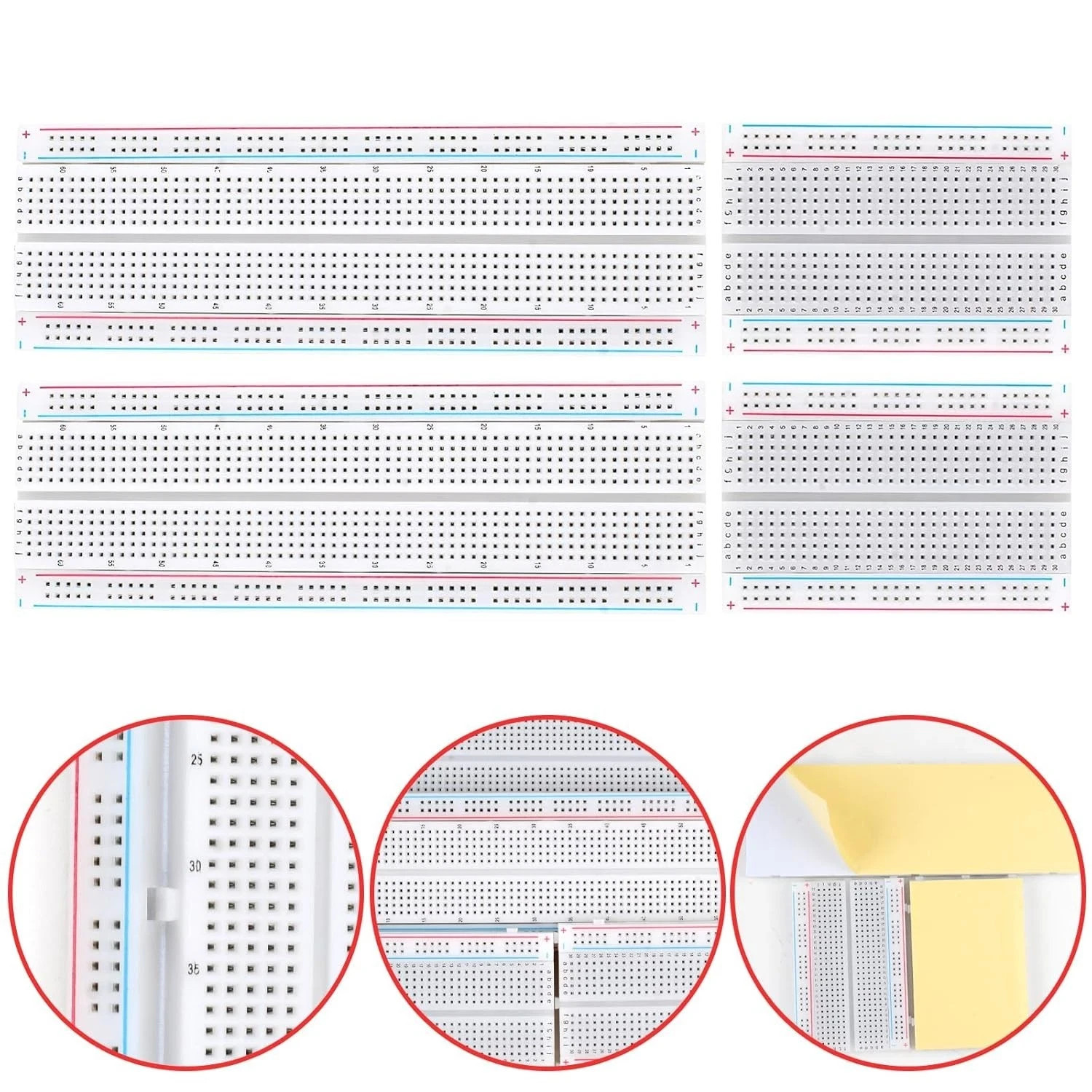 Breadboard, 6PCS Bread Board, Breadboard Kit Includes 2PCS 830 Point + 4PCS 400