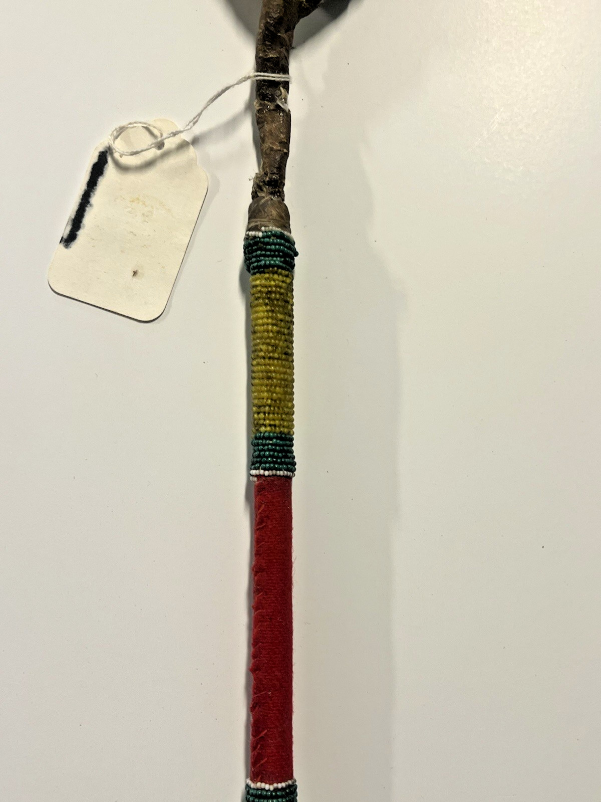 Coup Stick; Original Native American Indian Beaded Hide Wood ; 29"; Late 1800s