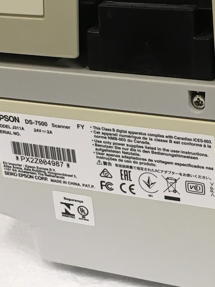 Epson WorkForce DS-7500 Document Sheet Scanner 5,942 Scan Count w/ Ac Adapter