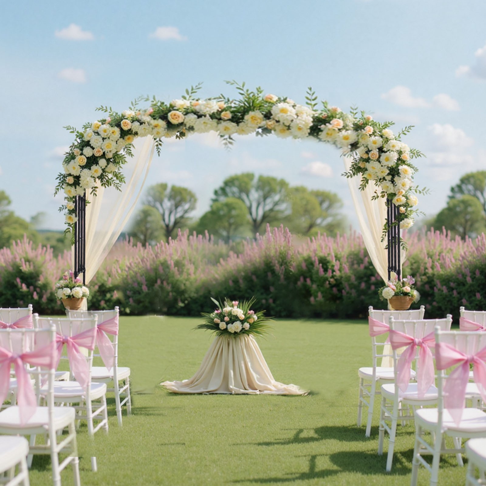 Uimoso Metal Garden Arbor 94.5x126x15.8 in Trellis Climbing Plants and Events