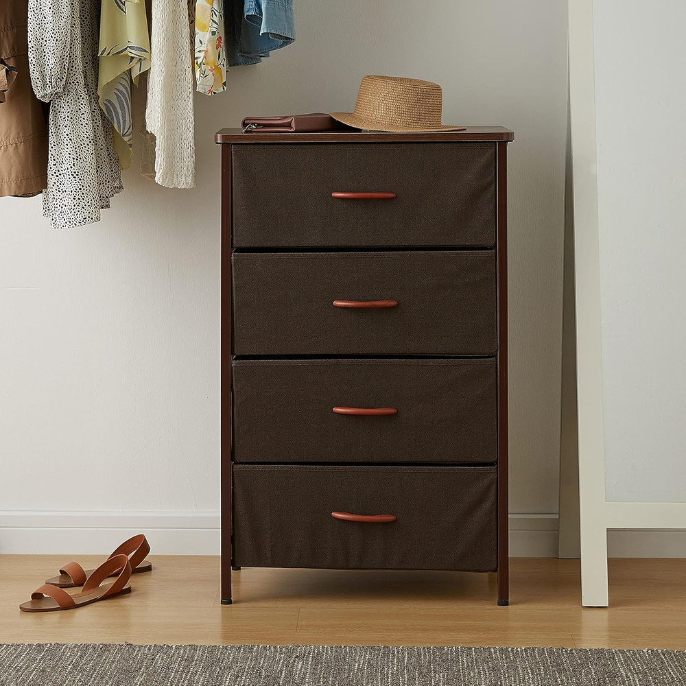 Foldable 4 Drawers Storage Organizer Unit, Saving Space, Easy Assembly, Vertical