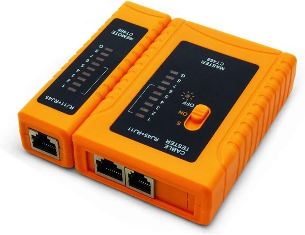Versatile Lan Cable Tester for RJ45/RJ11 with Auto Testing and Visual Alerts